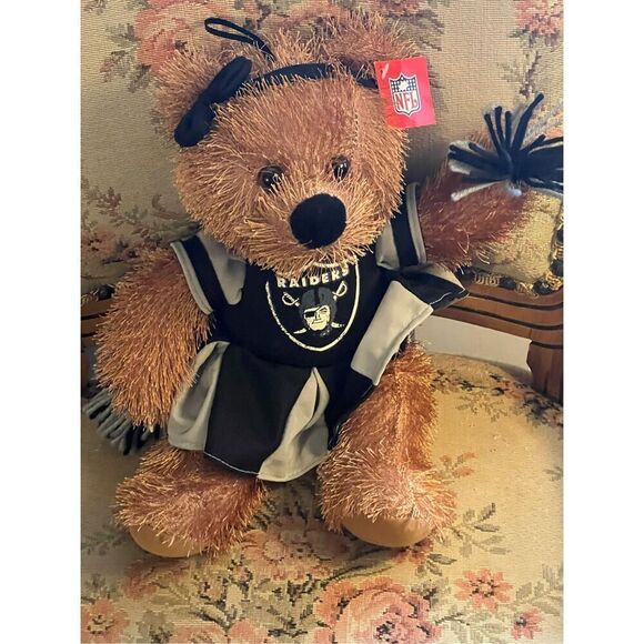 NFL Officially Licensed Raiders Cheerleader Bear Plush Good Stuff Vintage 14” - Picture 1 of 9